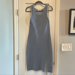 REISS (US8/UK12): Charlie Knit Rib Dress (light blue/navy) never worn